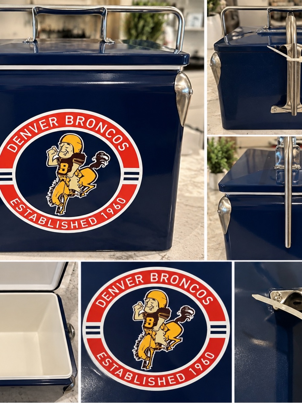 New The Memory Company Licensed NFL 13L Retro Logo Cooler Denver Broncos RARE